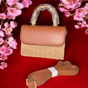 Cartera combinada con yute y bambú