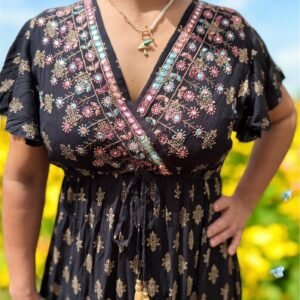 Vestido Casual Bordado Elegante