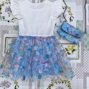 Vestido de niña Marposas azúles.